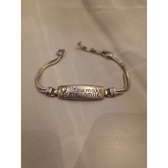 Brighton Silver Plated Charm Bracelet You Make Me Smile - Picture 4 of 16